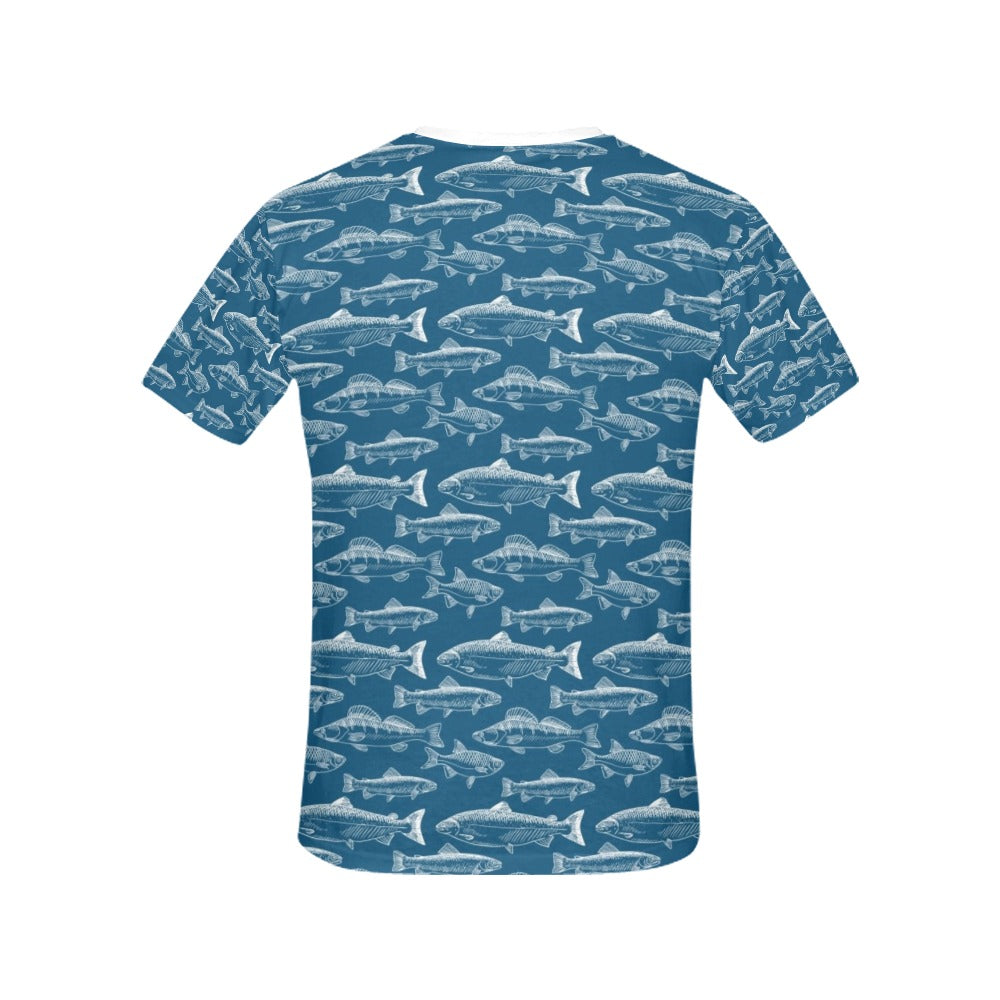 Salmon Fish Print Design LKS301 Women's  T-shirt