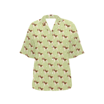 Beagle Pattern Print Design 07 Women's Hawaiian Shirt