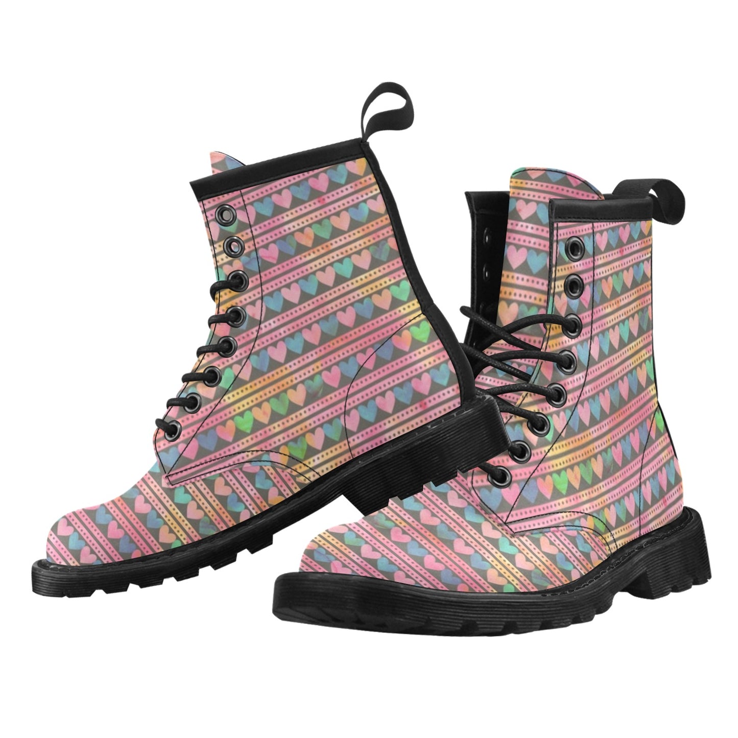 Heart Pattern Print Design HE010 Women's Boots
