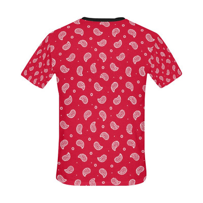 Bandana Red Paisley Print Design LKS305 Men's All Over Print T-shirt