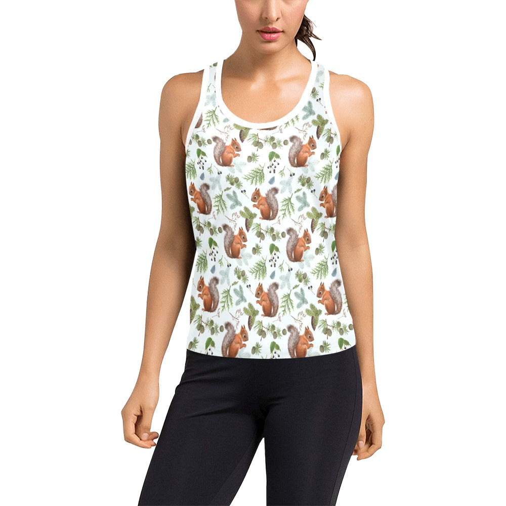 Squirrel Print Design LKS308 Women's Racerback Tank Top