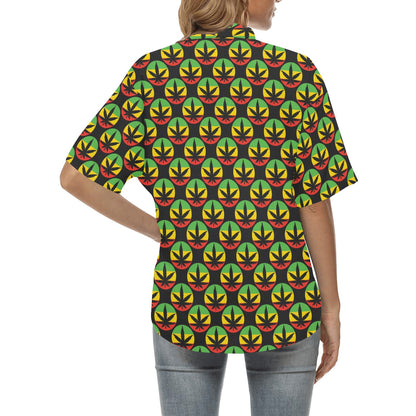 Rasta Reggae Color Design Women's Hawaiian Shirt