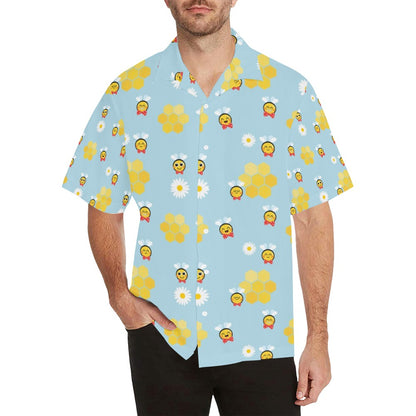 Bee Cute Print Design LKS304 Men's Hawaiian Shirt
