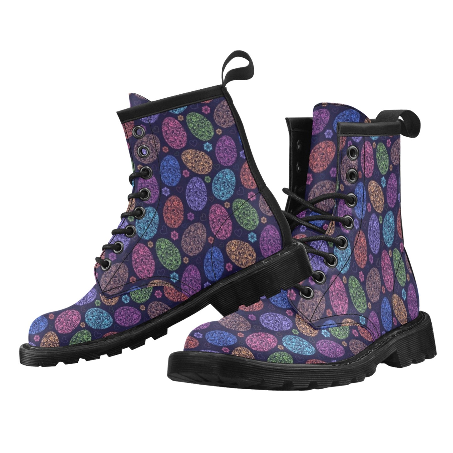 Easter Eggs Pattern Print Design RB012 Women's Boots