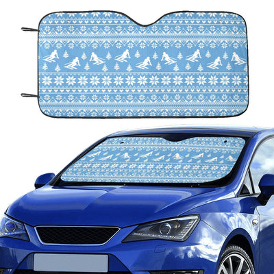 Ski Knit Pattern Print Design LKS302 Car front Windshield Sun Shade