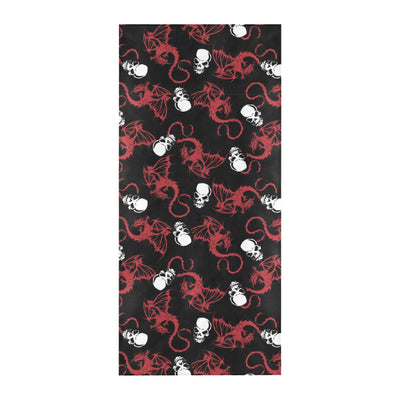 Skull With Red Dragon Print Design LKS304 Beach Towel 32" x 71"