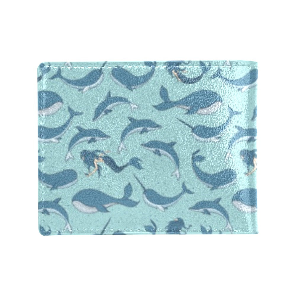 Narwhal Themed Print Men's ID Card Wallet