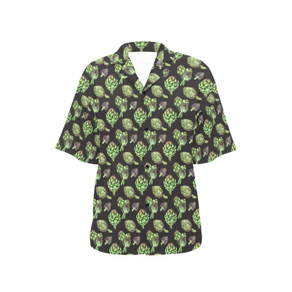 Artichoke Pattern Print Design 02 Women's Hawaiian Shirt