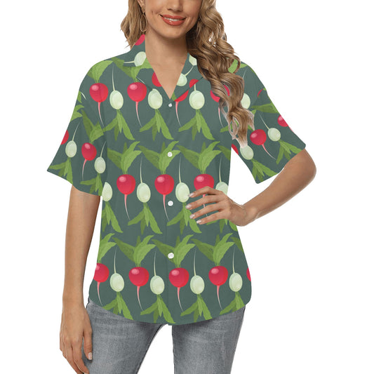 Radish Pattern Print Design A03 Women's Hawaiian Shirt