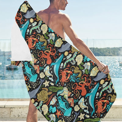 Underwater Animal Print Design LKS301 Beach Towel 32" x 71"