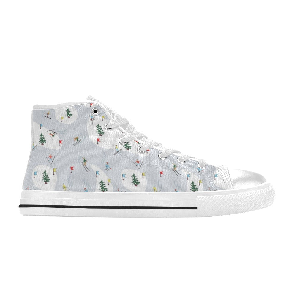 Ski Print Design LKS305 High Top Women's White Shoes