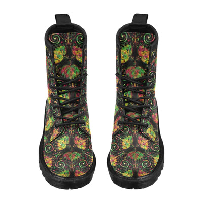 lotus Boho Pattern Print Design LO09 Women's Boots