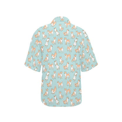 Shiba Inu Print Design LKS304 Women's Hawaiian Shirt