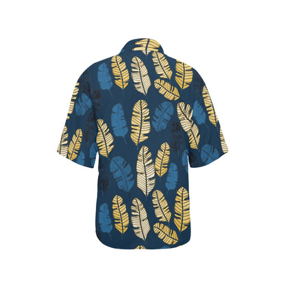Banana Leaf Pattern Print Design BL09 Women's Hawaiian Shirt