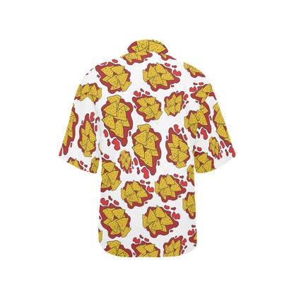 Nachos Pattern Print Design A03 Women's Hawaiian Shirt