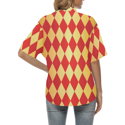 Harlequin Pattern Print Design 03 Women's Hawaiian Shirt