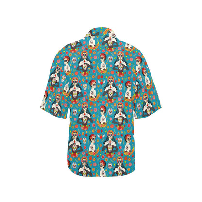 Day of the Dead Old School Girl Design Women's Hawaiian Shirt
