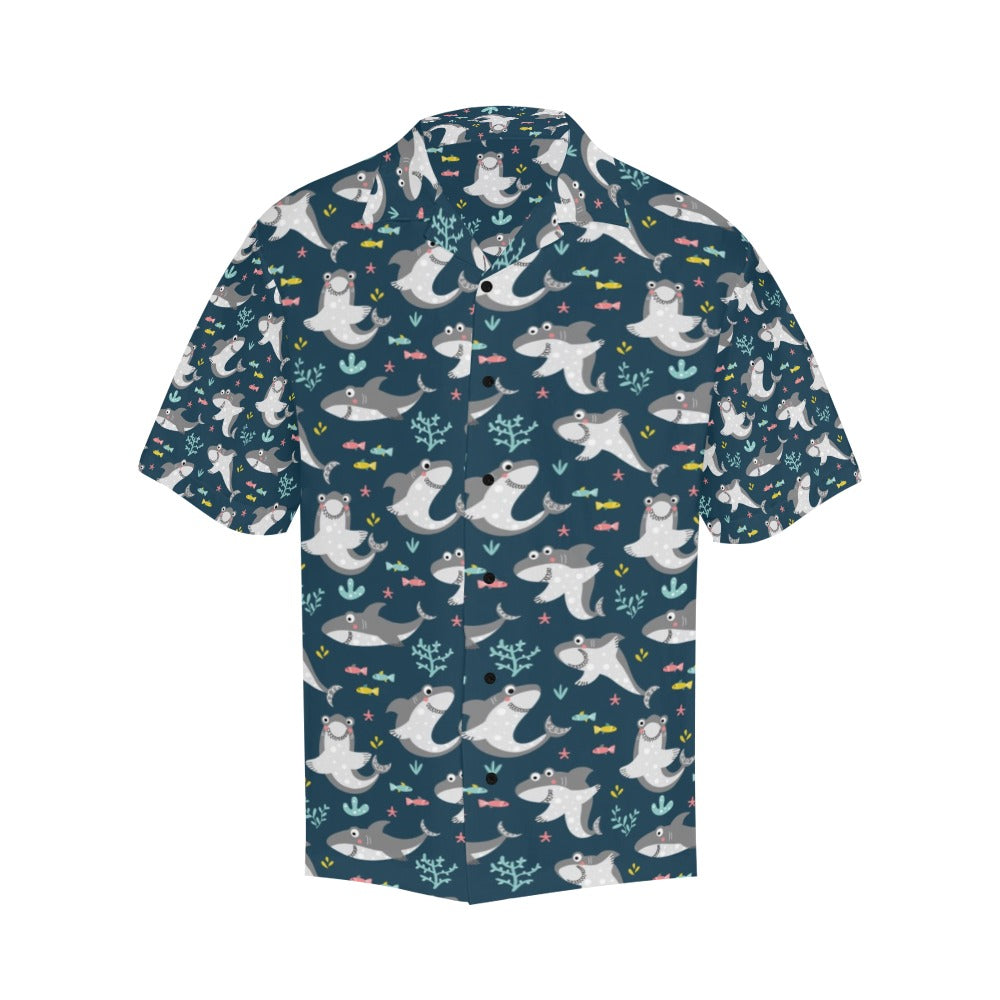 Shark Print Design LKS307 Men's Hawaiian Shirt