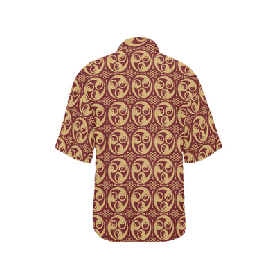 Yin Yang Style Pattern Design Print Women's Hawaiian Shirt