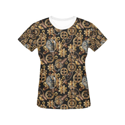 Steampunk Lightbulb Print Design LKS304 Women's  T-shirt