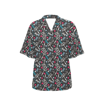 Sewing Equipment Print Design LKS305 Women's Hawaiian Shirt