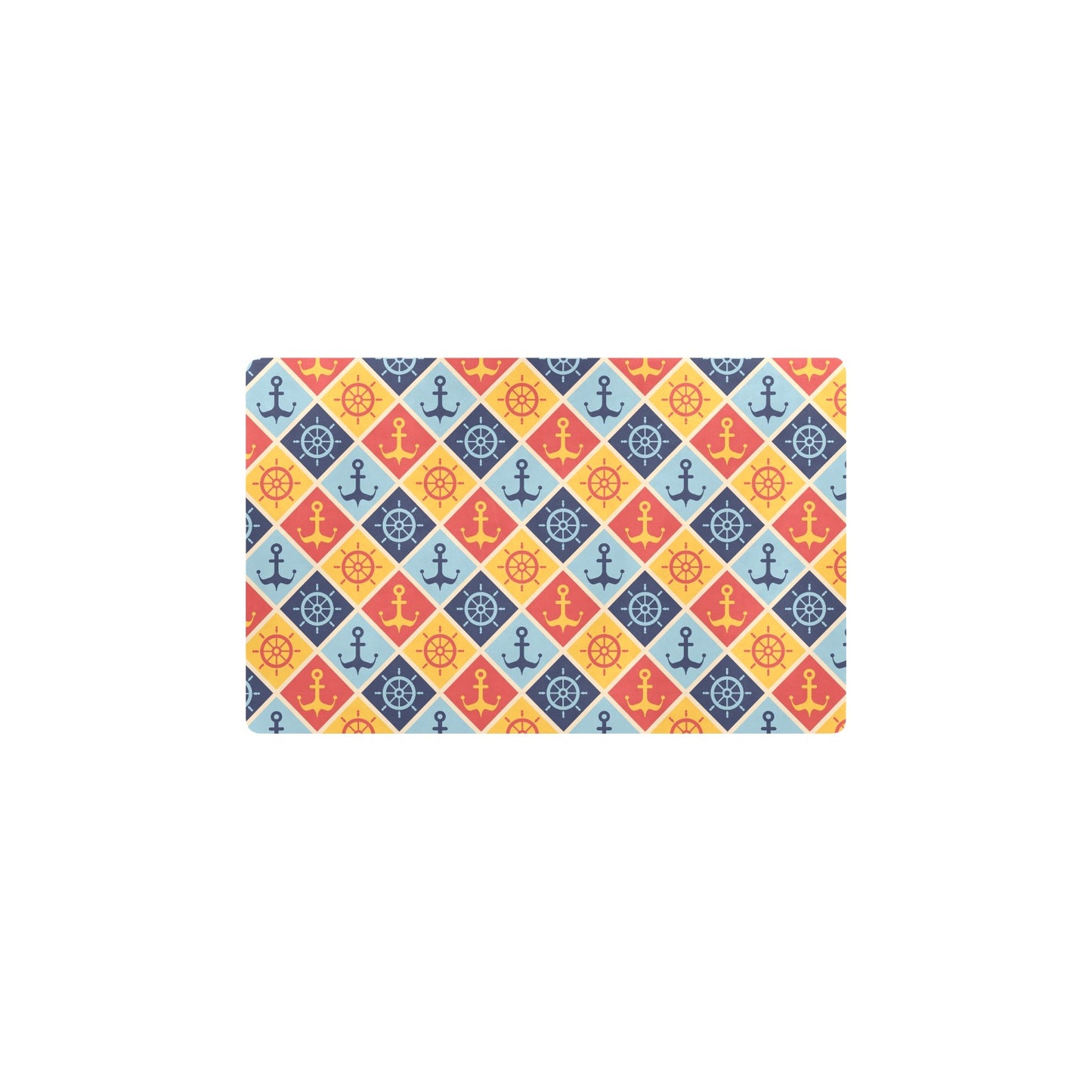 Nautical Pattern Design Themed Print Kitchen Mat