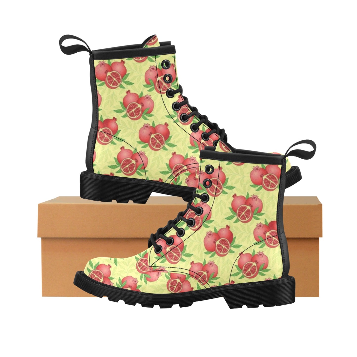 Pomegranate Pattern Print Design PG07 Women's Boots