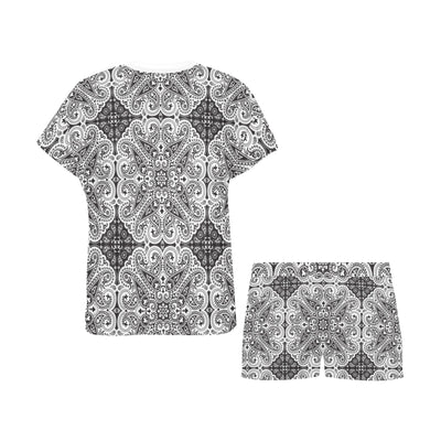Bandana Print Design LKS309 Women's Short Pajama Set