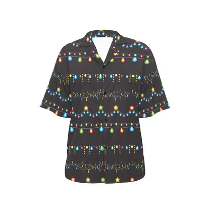 Christmas Light Pattern Print Design 01 Women's Hawaiian Shirt