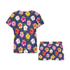 Hibiscus Colorful Print Design LKS301 Women's Short Pajama Set