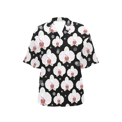 Orchid White Pattern Print Design OR09 Women's Hawaiian Shirt