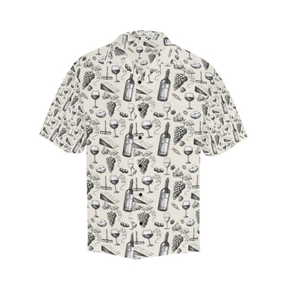 Wine Themed Print Design LKS306 Men's Hawaiian Shirt
