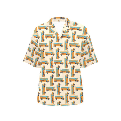School Bus Print Design LKS305 Women's Hawaiian Shirt