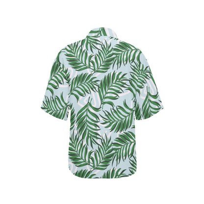 Palm Leaves Pattern Print Design PL06 Women's Hawaiian Shirt