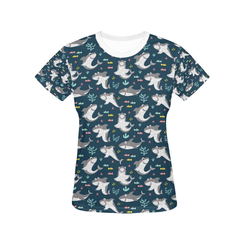 Shark Print Design LKS307 Women's  T-shirt