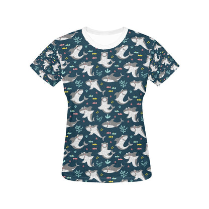 Shark Print Design LKS307 Women's  T-shirt