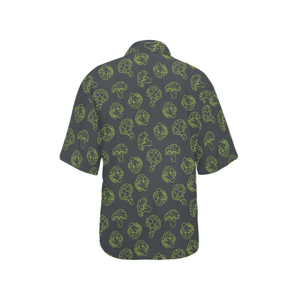 Broccoli Pattern Print Design 01 Women's Hawaiian Shirt