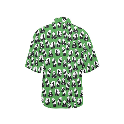 Panda Bear Pattern Themed Print Women's Hawaiian Shirt