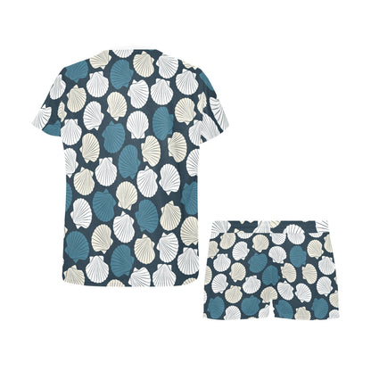 Seashell Print Design LKS3013 Women's Short Pajama Set