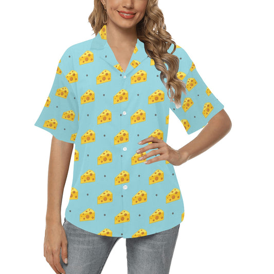 Cheese Pattern Print Design 02 Women's Hawaiian Shirt
