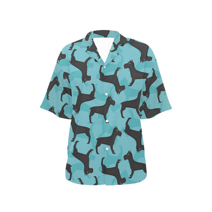 Schnauzers Pattern Print Design A01 Women's Hawaiian Shirt