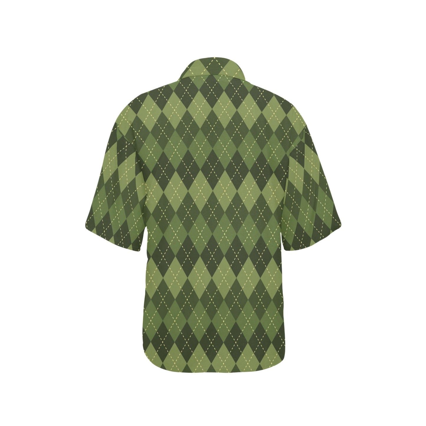 Argyle Green Pattern Print Design 01 Women's Hawaiian Shirt