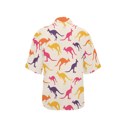 Kangaroos Pattern Print Design 01 Women's Hawaiian Shirt