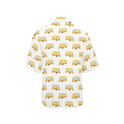 School Bus Print Design LKS306 Women's Hawaiian Shirt