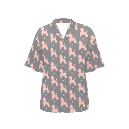 Poodle Pattern Print Design A02 Women's Hawaiian Shirt