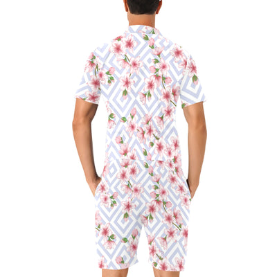 Cherry Blossom Pattern Print Design CB07 Men's Romper