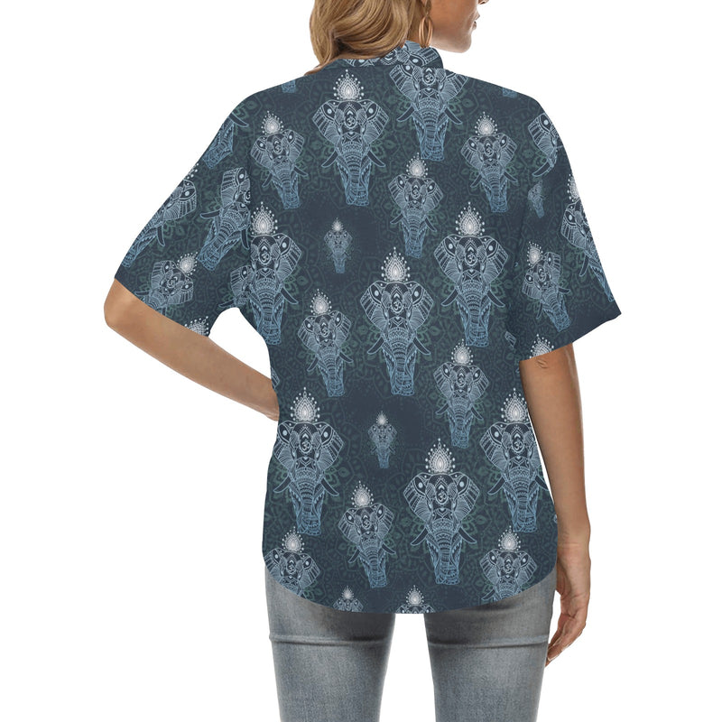 Elephant Mandala Women's Hawaiian Shirt