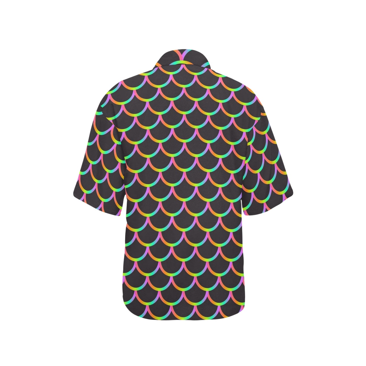 Mermaid Tail Rainbow Design Print Women's Hawaiian Shirt