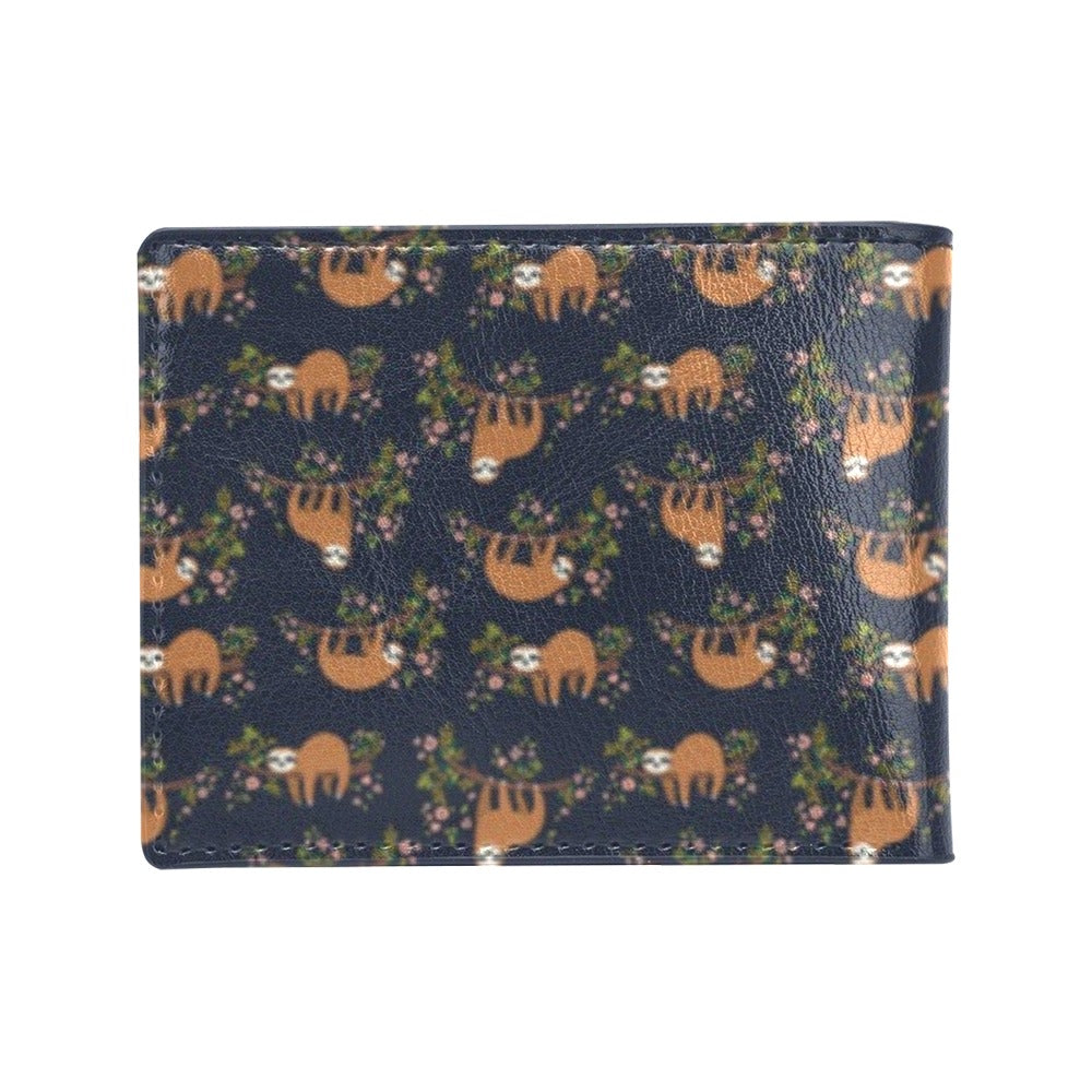 Sloth flower Design Themed Print Men's ID Card Wallet