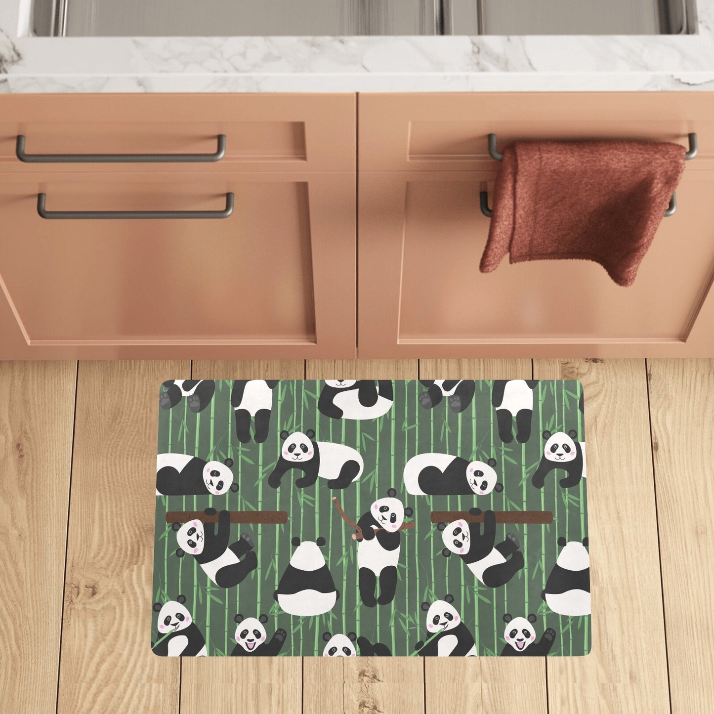 Panda Pattern Print Design A04 Kitchen Mat